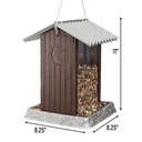 COMEDERO PARA PAJAROS TIPO COBERTIZO CAFE