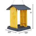 COMEDERO PARA PAJAROS TIPO COBERTIZO AMARILLO