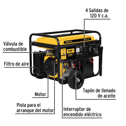 GENERADOR / PLANTA ELECTRICA PRETUL 7000 WATTS A GASOLINA