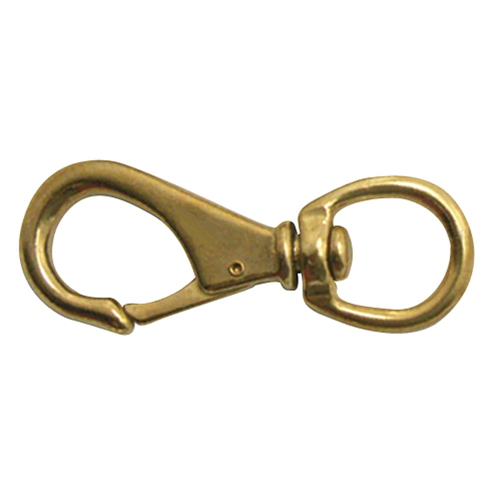 MOSQUETON DE LATON MACIZO 3-3/4"X 3/4" PARA CABALLO