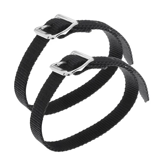 CORREA ESPUELA INGLESA HH NYLON FINA NEGRO CON HEBILLA (PAR)