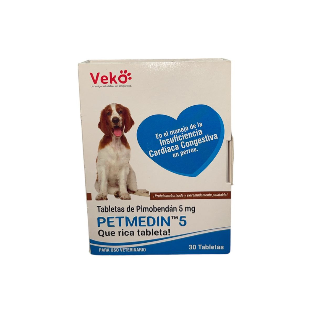 PETMEDIN 5 MG (PIMOBENDAN)-CAJA 30 TABLETAS 