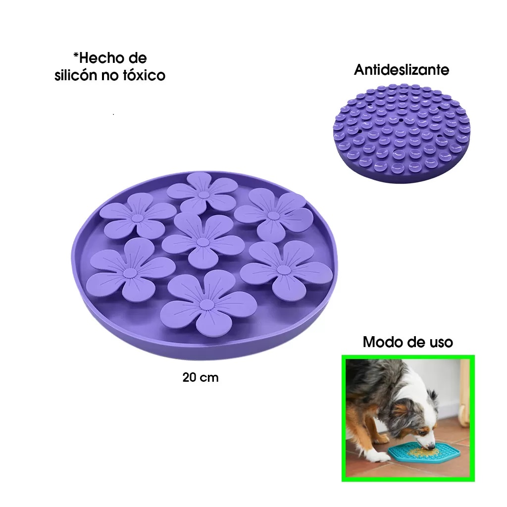 PLATO SILICON PARA MASCOTA SLOW FEEDER  ANTI ANSIEDAD ABU