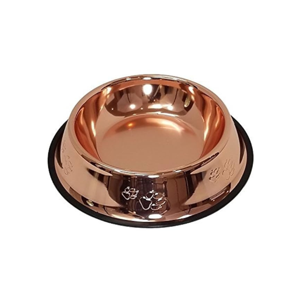 PLATO  PARA MASCOTA ROSE GOLD ACERO INOXIDABLE 