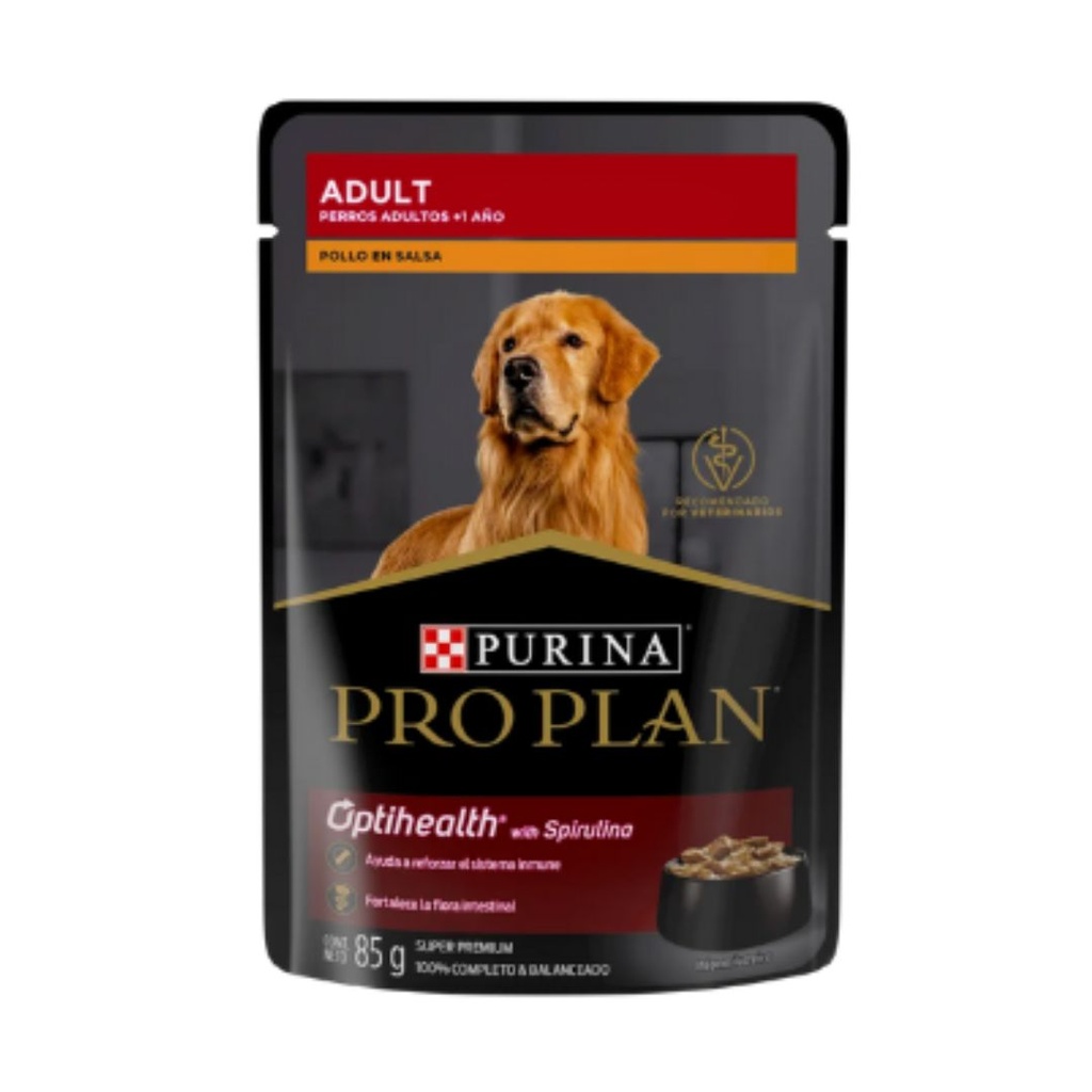 ALIMENTO HUMEDO PARA PERRO PRO PLAN POLLO EN SALSA ADULTO 85gr