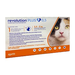 PIPETA ANTIPULGAS REVOLUTION PLUS PARA GATOS 5KG x 1 UNIDAD
