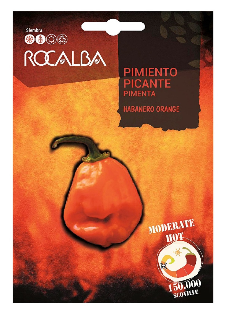 SEMILLA PIMIENTO PICANTE HABANERO ORANGE ROCALBA 0.5 GRS