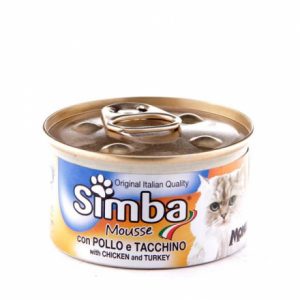 SIMBA COMIDA HUMEDA PARA GATO MOUSSE POLLO Y PAVO 85g