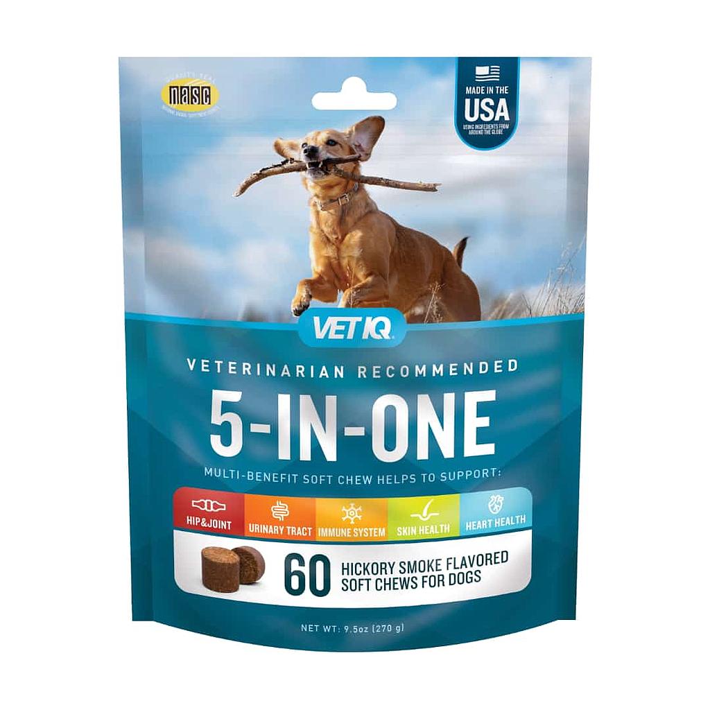 VET IQ 5 IN 1 9.5 ONZ 60 SOFT CHEWS