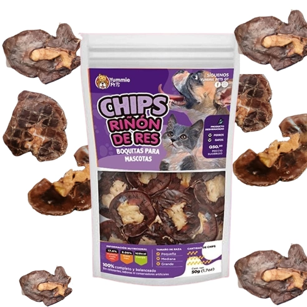 YUMMIE PETS CHIPS DE RIÑON DE RES 50 GRS