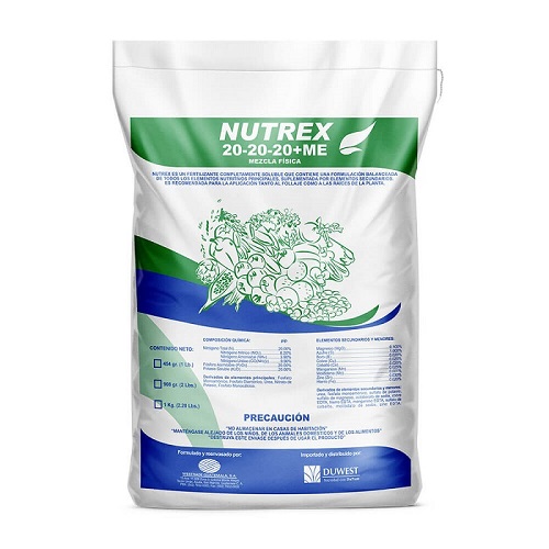 FERTILIZANTE FOLIAR NUTREX 20-20-20+ME