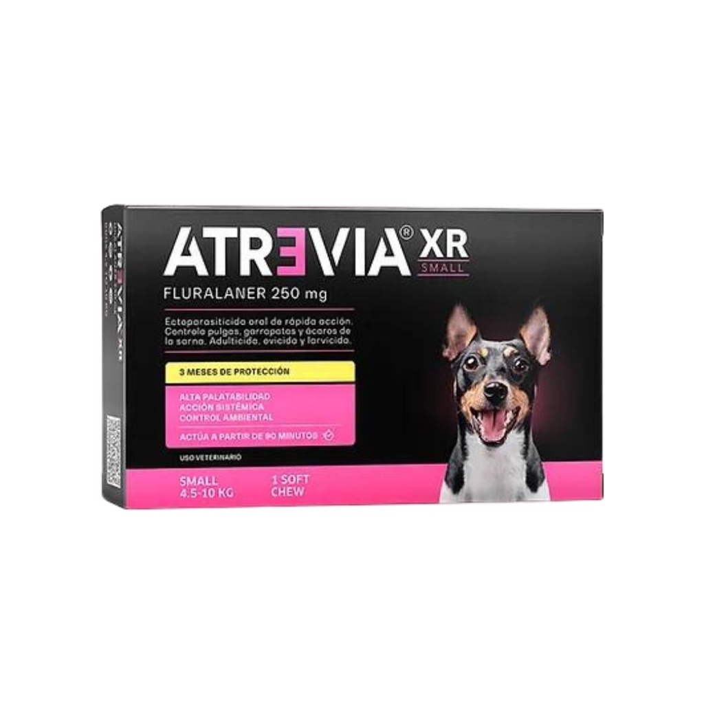 TABLETA MASTICABLE ANTIPULGAS PARA PERRO ATREVIA XR 1 UNIDAD