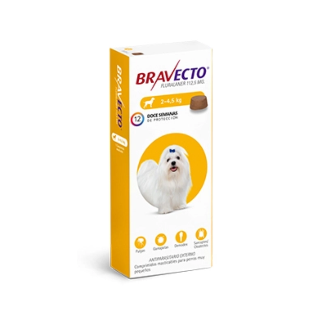 TABLETA MASTICABLE ANTIPULGAS PARA PERRO BRAVECTO 12 SEMANAS