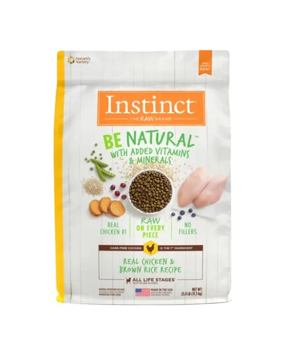 CONCENTRADO PARA PERRO INSTINCT BE NATURAL CHICKEN AND BROWN RICE 25LB