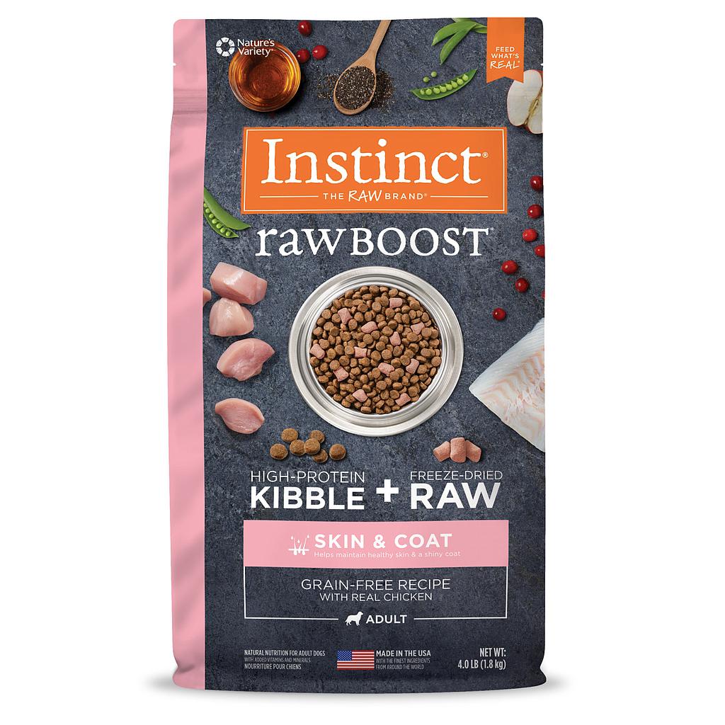 CONCENTRADO PARA PERRO INSTINCT RAW BOOST GRAIN FREE CHICKEN SKIN & COAT