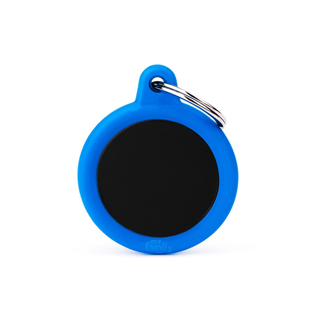 MY FAMILY TAG BLACK ALUMINUM WITH RUBBER CIRCLE