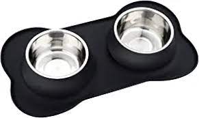 PLATO PARA MASCOTA DOBLE METAL BASE DE HULE