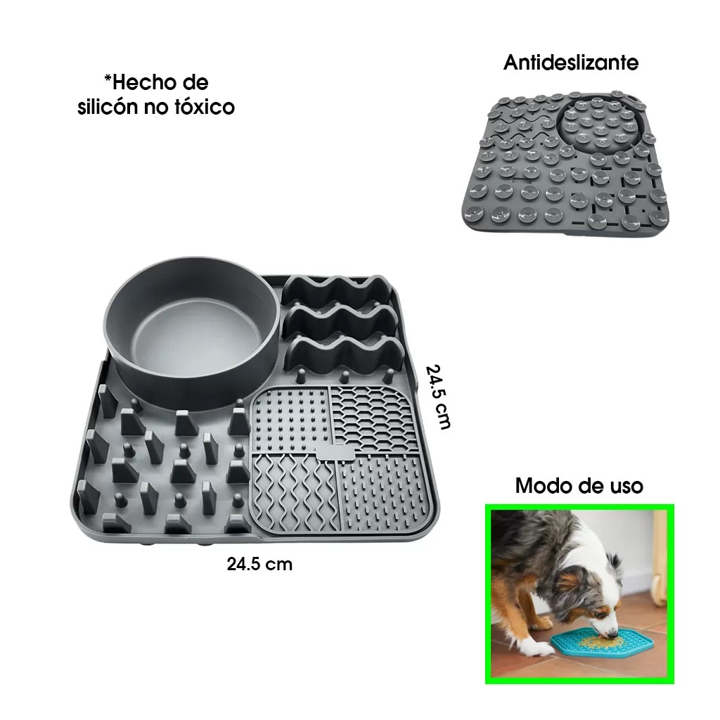 PLATO SILICON PARA MASCOTA SLOW FEEDER ABU