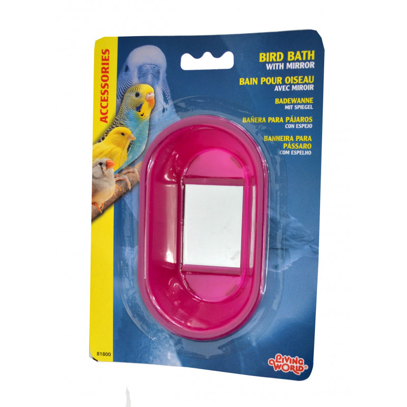 JUGUETE PARA AVES LIVING WOLRD - BAÑERA CON ESPEJO COLORES