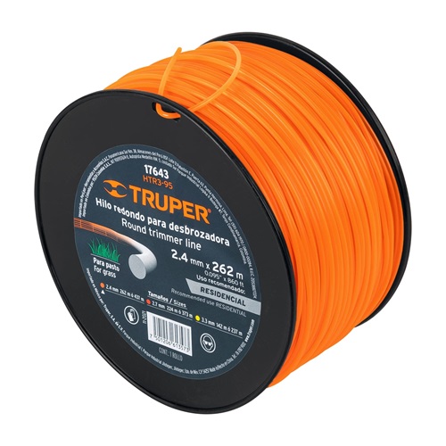 HILO TRUPER PARA CHAPEADORA ROLLO NARANJA 2.4 MM * 262 METROS