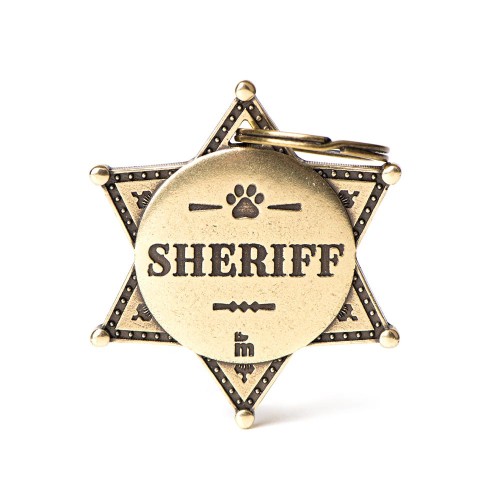 MY FAMILY TAG CHARM SHERIFF SATR BRONX ENGLISH BRASS