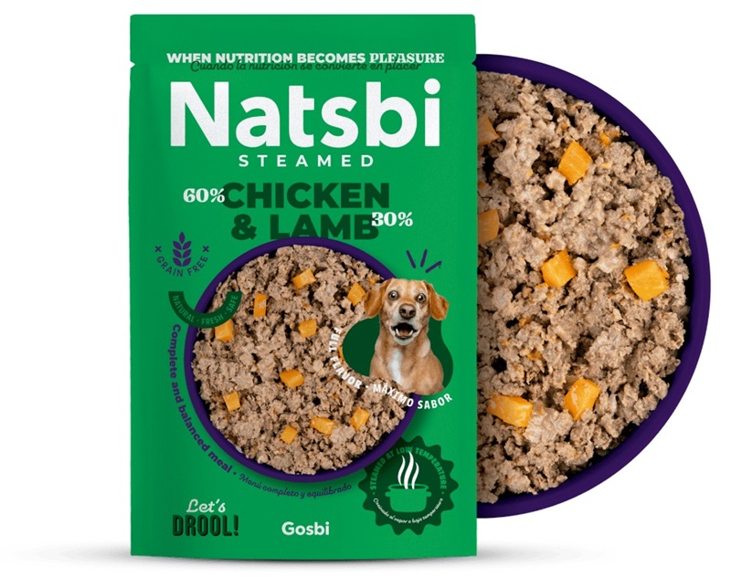 ALIMENTO HUMEDO PARA PERRO NATSBI STEAM CHICKEN & LAMB