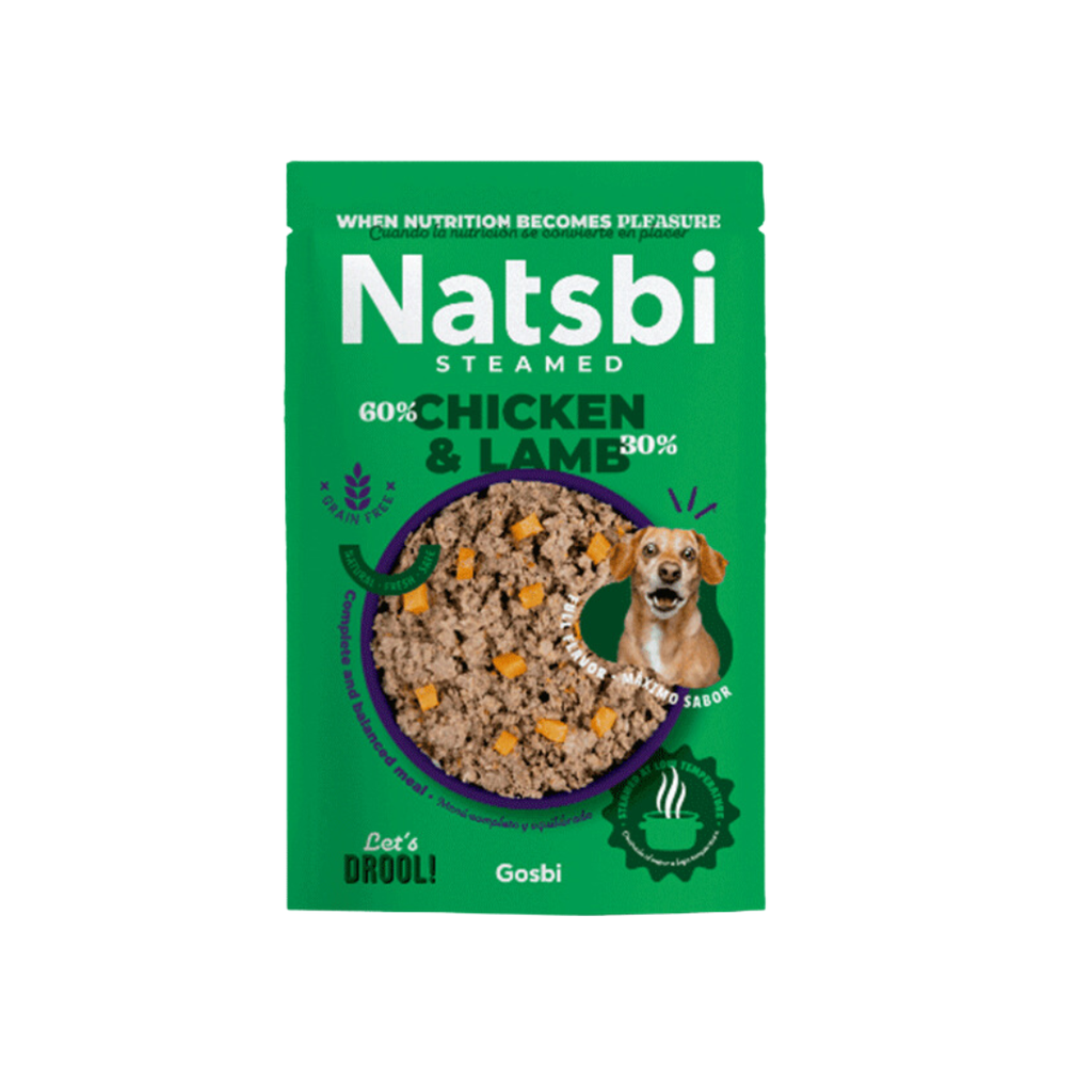 ALIMENTO HUMEDO PARA PERRO NATSBI STEAM CHICKEN & LAMB