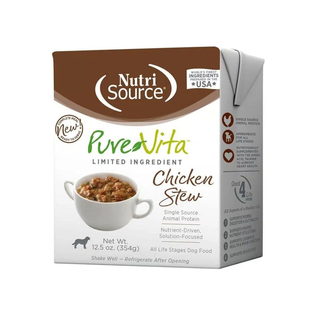 ALIMENTO HUMEDO PARA PERRO NUTRISOURCE PURE VITA CHICKEN STEW