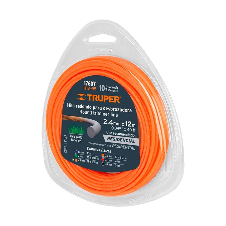 HILO TRUPER PARA CHAPEADORA ROLLITO NARANJA 2.4MM*12M