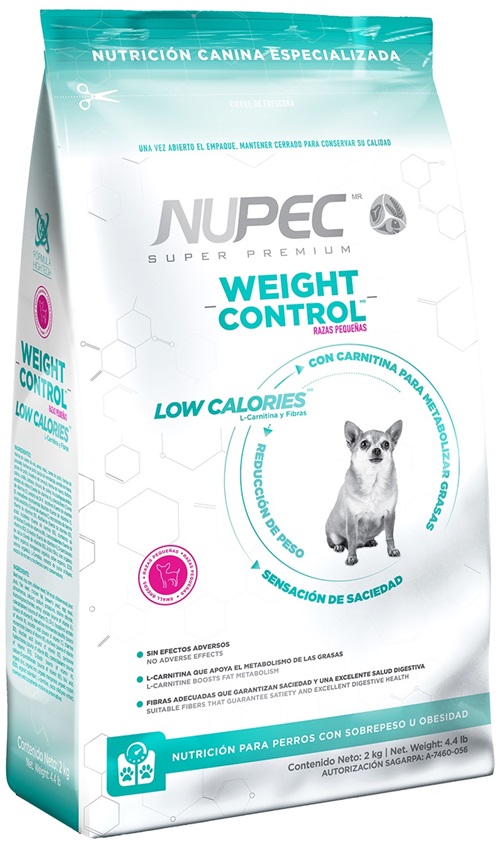 CONCENTRADO PARA PERRO NUPEC WEIGHT CONTROL RAZA PEQUEÑA 2 KG