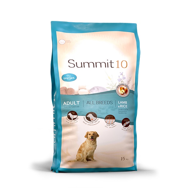 CONCENTRADO PARA PERRO SUMMIT 10 LAMB  AND RICE LIFE STAGES 15 KG 