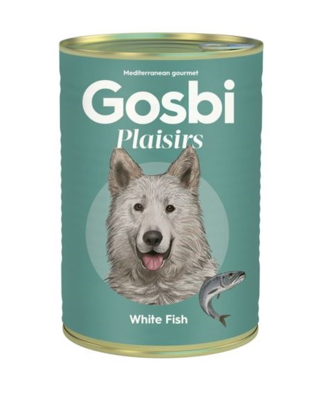 ALIMENTO HUMEDO PARA PERRO GOSBI PLAISIRS WHITE FISH 370 GRS