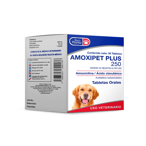 AMOXIPET PLUS 250 MG x CAJA 30 UNIDADES