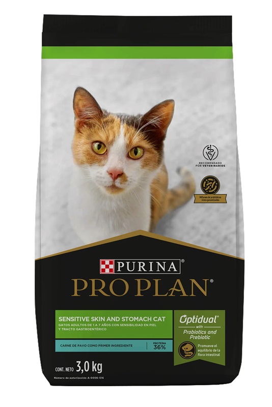 CONCENTRADO PARA GATO PRO PLAN ESTOMAGO Y PIEL SENSIBLE 3 KG