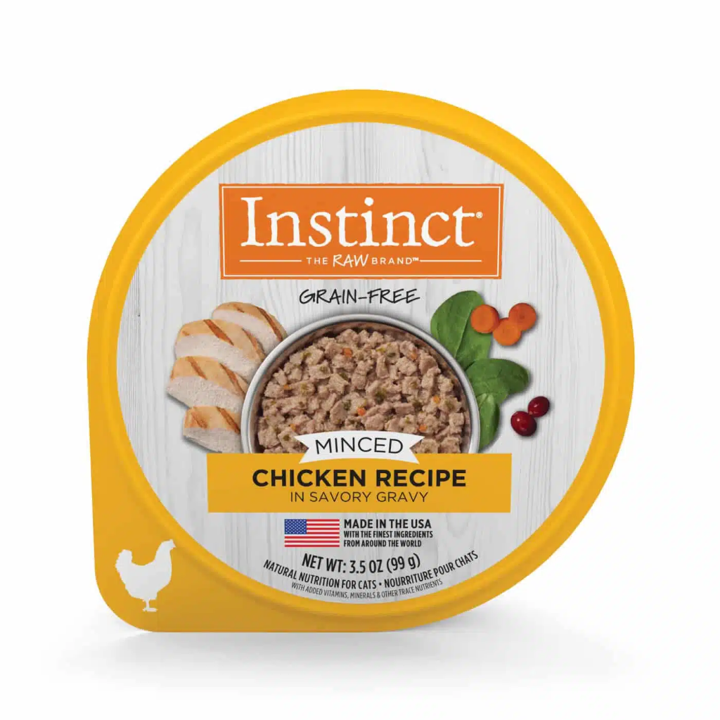 ALIMENTO HUMEDO PERA GATO INSTINCT MINCED CHICKEN CUPS 3.5 ONZ