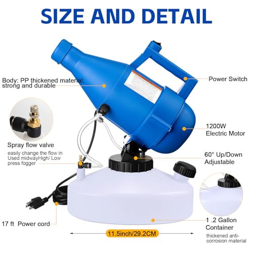NEBULIZADOR EN FRIO ELECTRICA 110V ULV FOGGER 4.5 LITROS