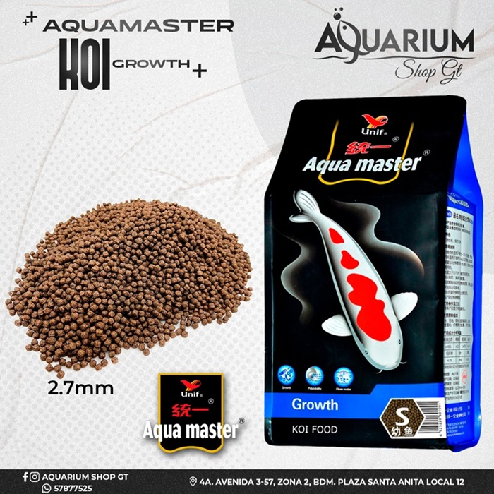 ALIMENTO PARA PECES KOI AQUA MASTER GROWTH 2.7 MM 10 KG