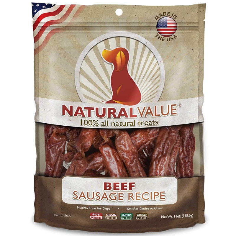 PREMIO NATURAL VALUE SALCHICHAS DE CARNE GRAIN FREE 368.5 GRS