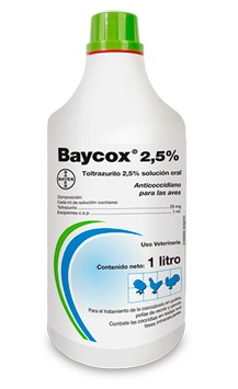 BAYCOX SOLUCION 2.5% 1 LITRO