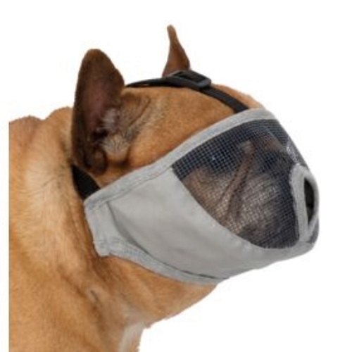 BOZAL MUZZLE POLYESTER GRIS PARA PERROS CHATOS
