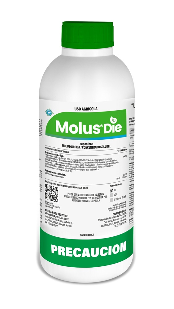 INSECTICIDA MOLUSQUICIDA MOLUS DIE 1 LITRO
