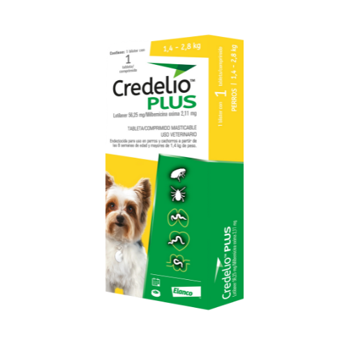 TABLETAS MASTICABLES ANTIPULGAS CREDELIO PLUS PARA PERROS x 1 UNIDAD