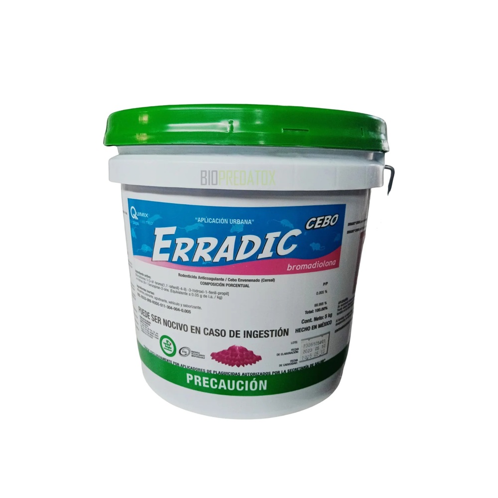 RODENTICIDA CEBO PARA RATAS ERRADIC CUBO PARAFINADO 1 KG