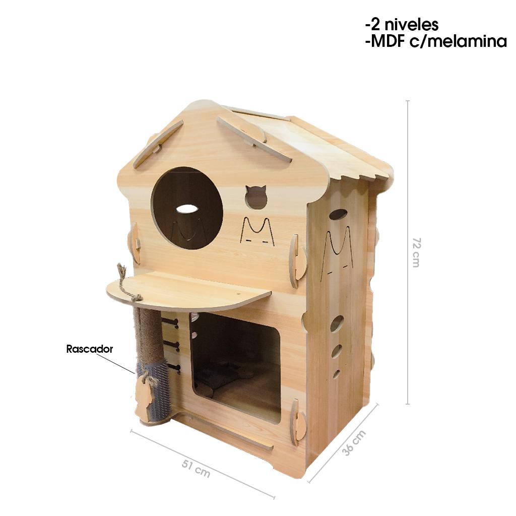 RASCADERO PARA GATO CON CASA Y CAMA