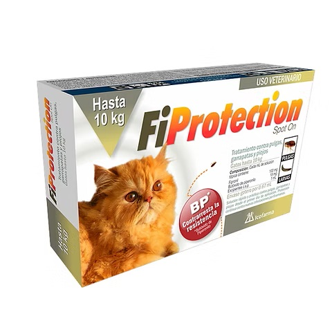 PIPETA ANTIPULGAS FIPROTECTION PARA GATOS HASTA 10 KG