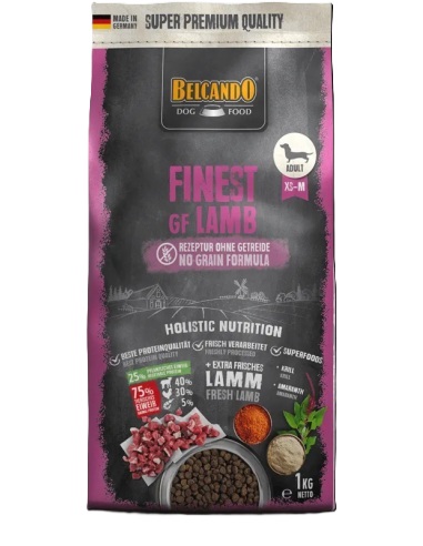 CONCENTRADO PARA PERRO FINEST BELCANDO GRAIN FREE LAMB 