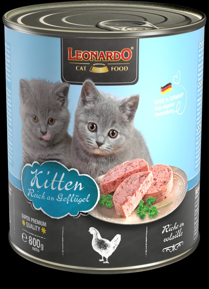 ALIMENTO HUMEDO PARA GATO KITTEN LEONARDO POLLO