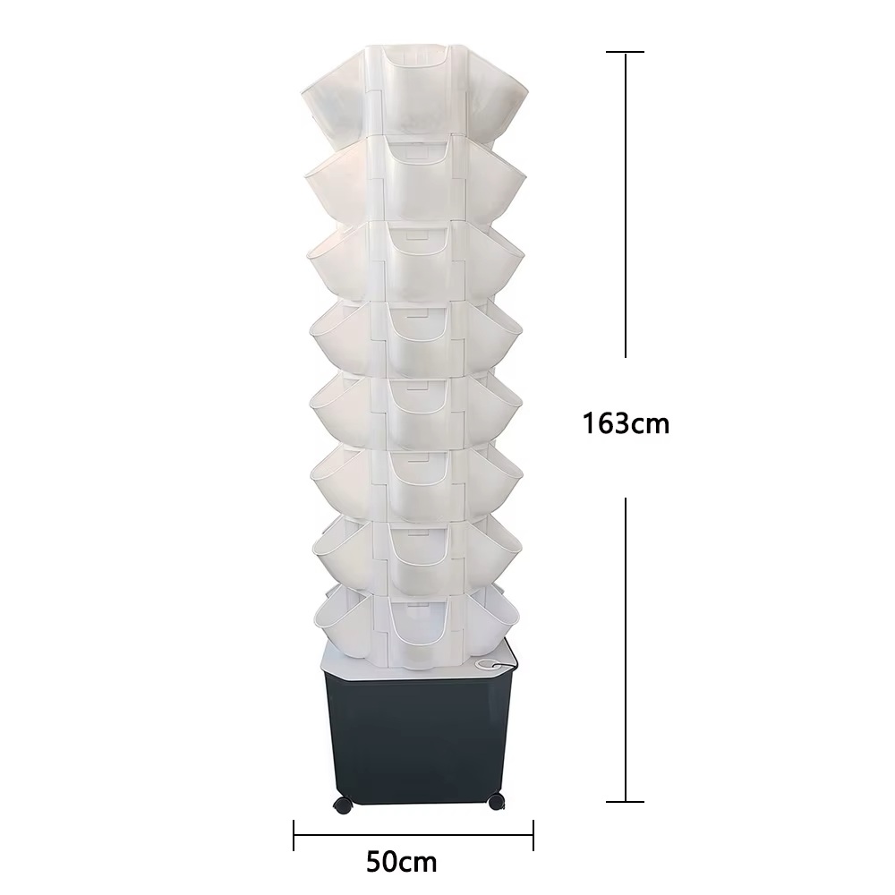 KIT HIDROPONICO COMPLETO VERTICAL 8 NIVELES CON 32 HOYOS
