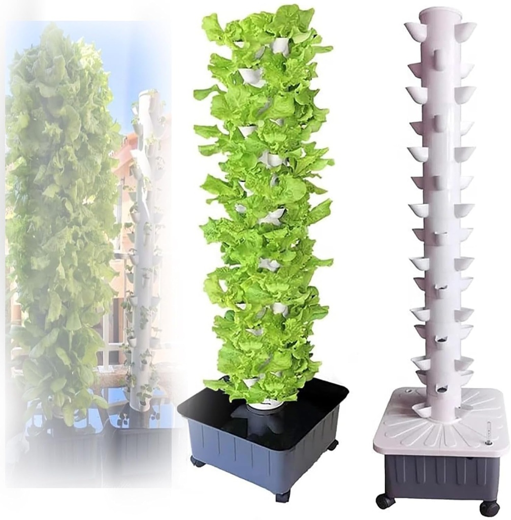 KIT HIDROPONICO COMPLETO VERTICAL 8 NIVELES DELGADO