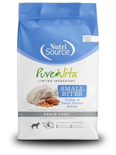 CONCENTRADO PARA PERRO NUTRISOURCE SMALL BITES PURE VITA TURKEY AND SWEET POTATO ENTREE
